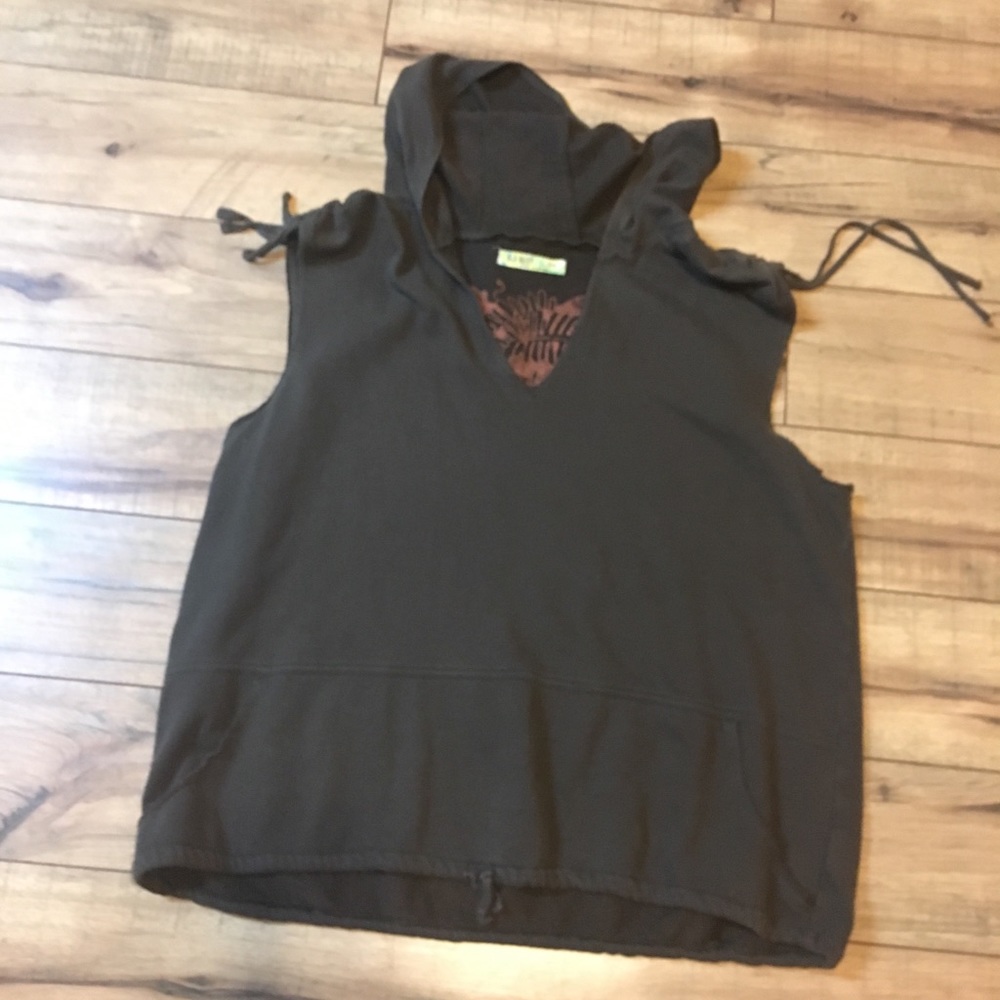 Old navy chocolate sleeveless hoodie size xl